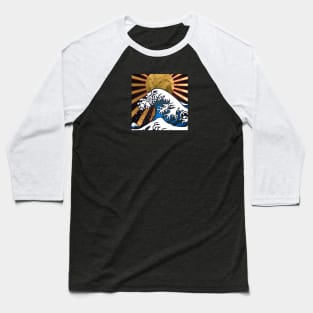 Golden Great Wave off Kanagawa Baseball T-Shirt